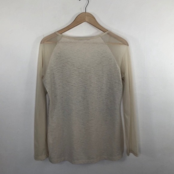 ANGELS NEVER DIE, Unique Sheer Arm Black Print Top, Medium, Small - Picture 2 of 8